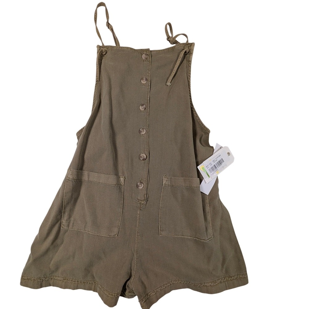 Billabong Girls Olive Green Button Front Romper Jumper Size Medium ViscoseBlend